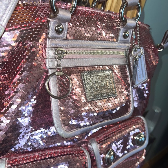 Coach Sequin Spotlight Poppy Tote RARE - Picture 4 of 7